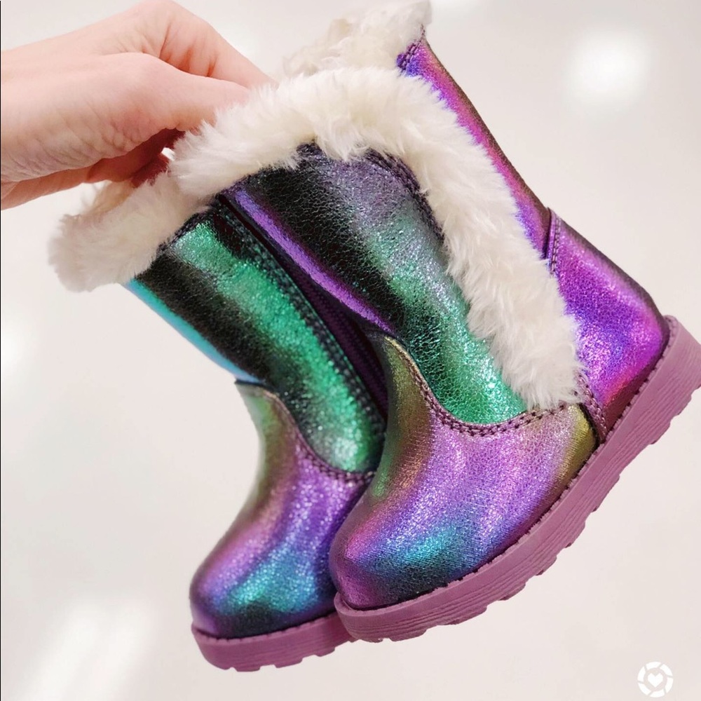 Cat & Jack Metallic faux fur lined Boots